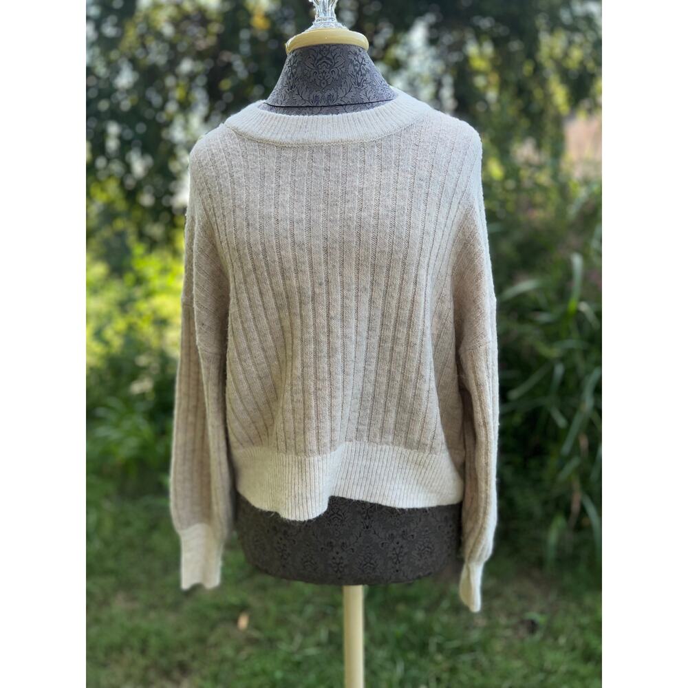 Sincerely Jules Wide Ribbed Oversized Boxy Cropped Sweater Size M